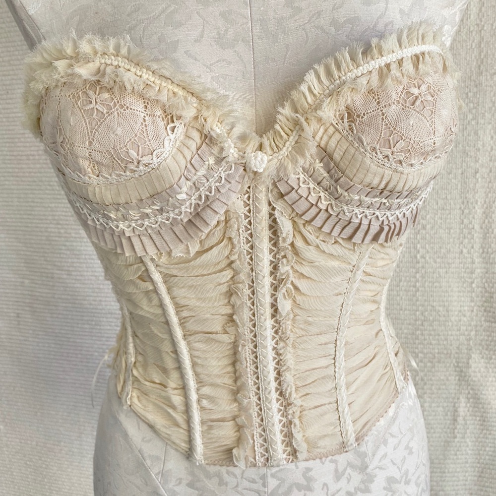 Elie Tahari Silk Corset Strapless Top, Tag L Fit S - Picture 8 of 8